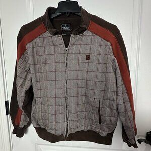 Marc Ecko Vintage Zip Up Jacket Men Large Brown Hip Hop Grunge Y2K